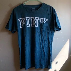 Soft Teal PINK tee